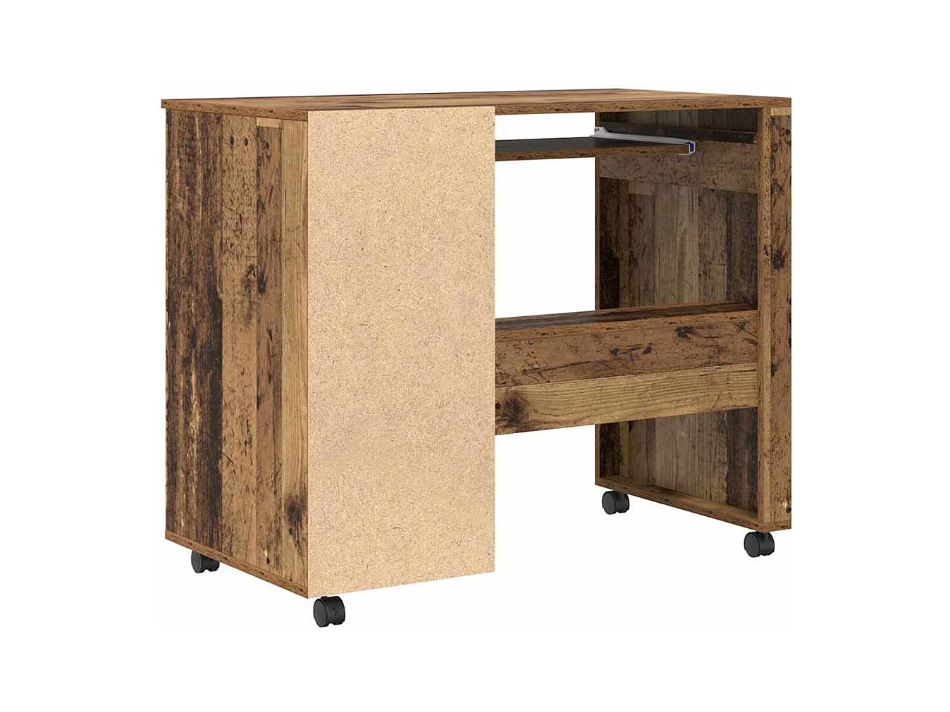 Bureau avec roulettes avec tiroir Bois Ancien 91 x 50 x 77 cm