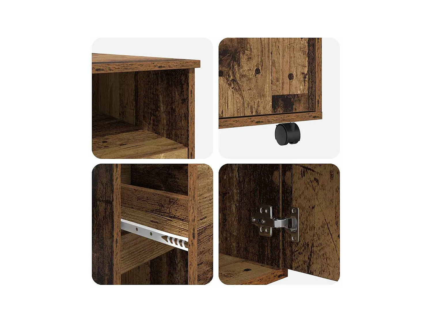 Bureau avec roulettes avec tiroir Bois Ancien 91 x 50 x 77 cm