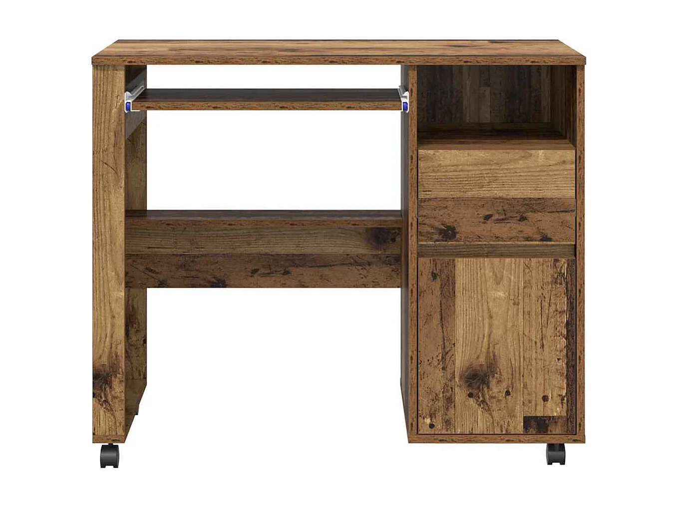 Bureau avec roulettes avec tiroir Bois Ancien 91 x 50 x 77 cm
