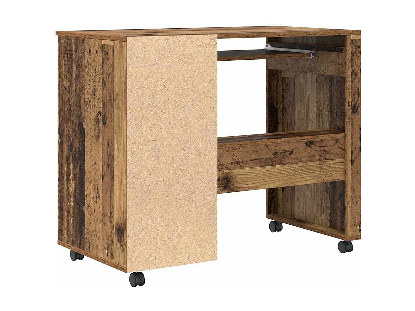 Bureau avec roulettes avec tiroir Bois Ancien 91 x 50 x 77 cm