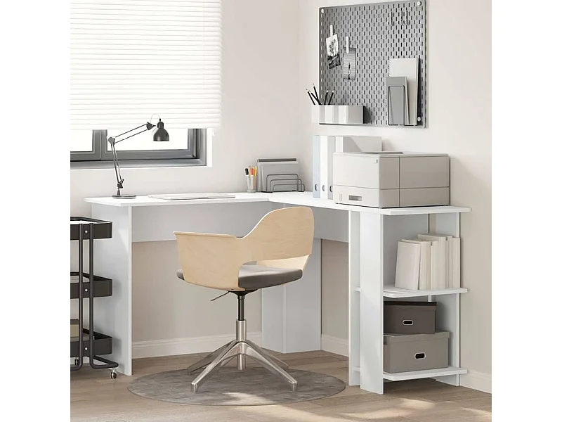 Mesa de Canto com Armazenamento Branco 140 x 113,5 x 75 cm