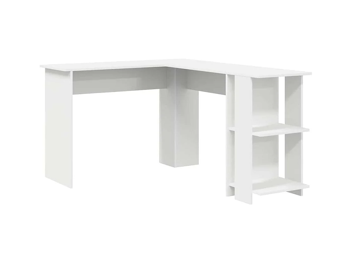 Bureau d'angle avec rangement Blanc 140 x 113.5 x 75 cm