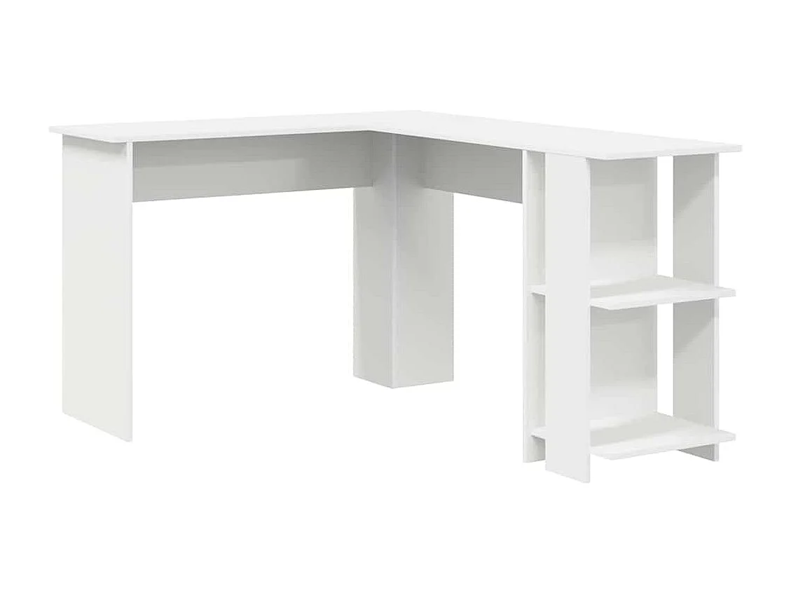 Bureau d'angle avec rangement Blanc 140 x 113.5 x 75 cm