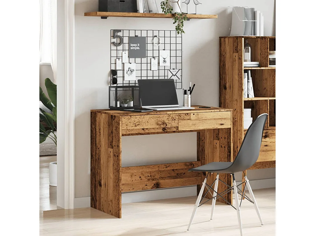 Escritorio madera ingeniería madera envejecida 101x50x76,5 cm