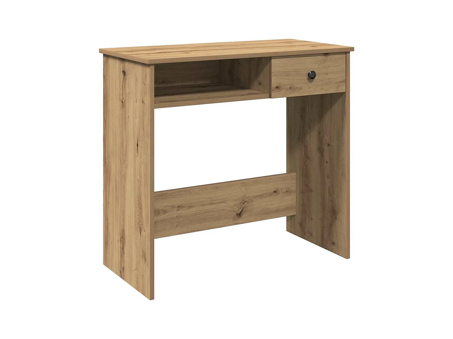 Bureau chêne artisanal 80x40x75 cm bois d'ingénierie