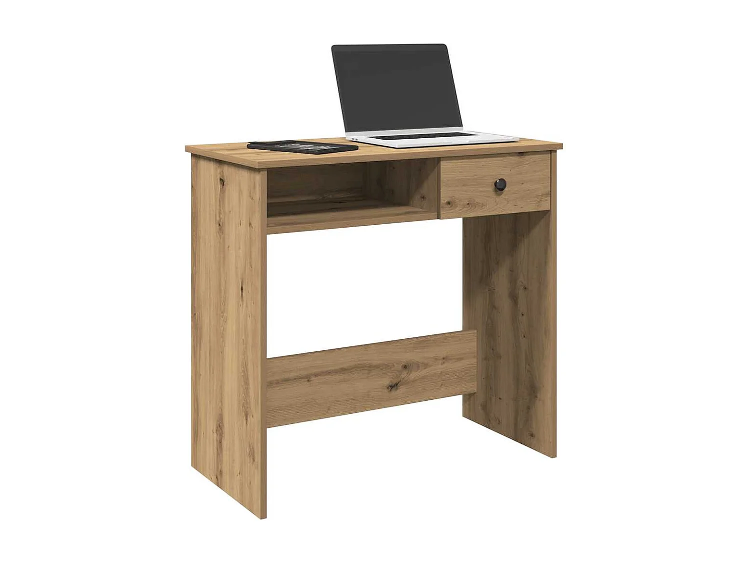 Bureau chêne artisanal 80x40x75 cm bois d'ingénierie