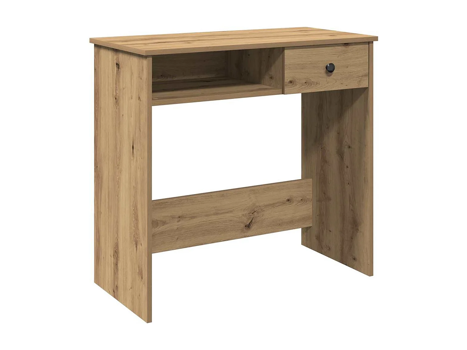 Bureau chêne artisanal 80x40x75 cm bois d'ingénierie