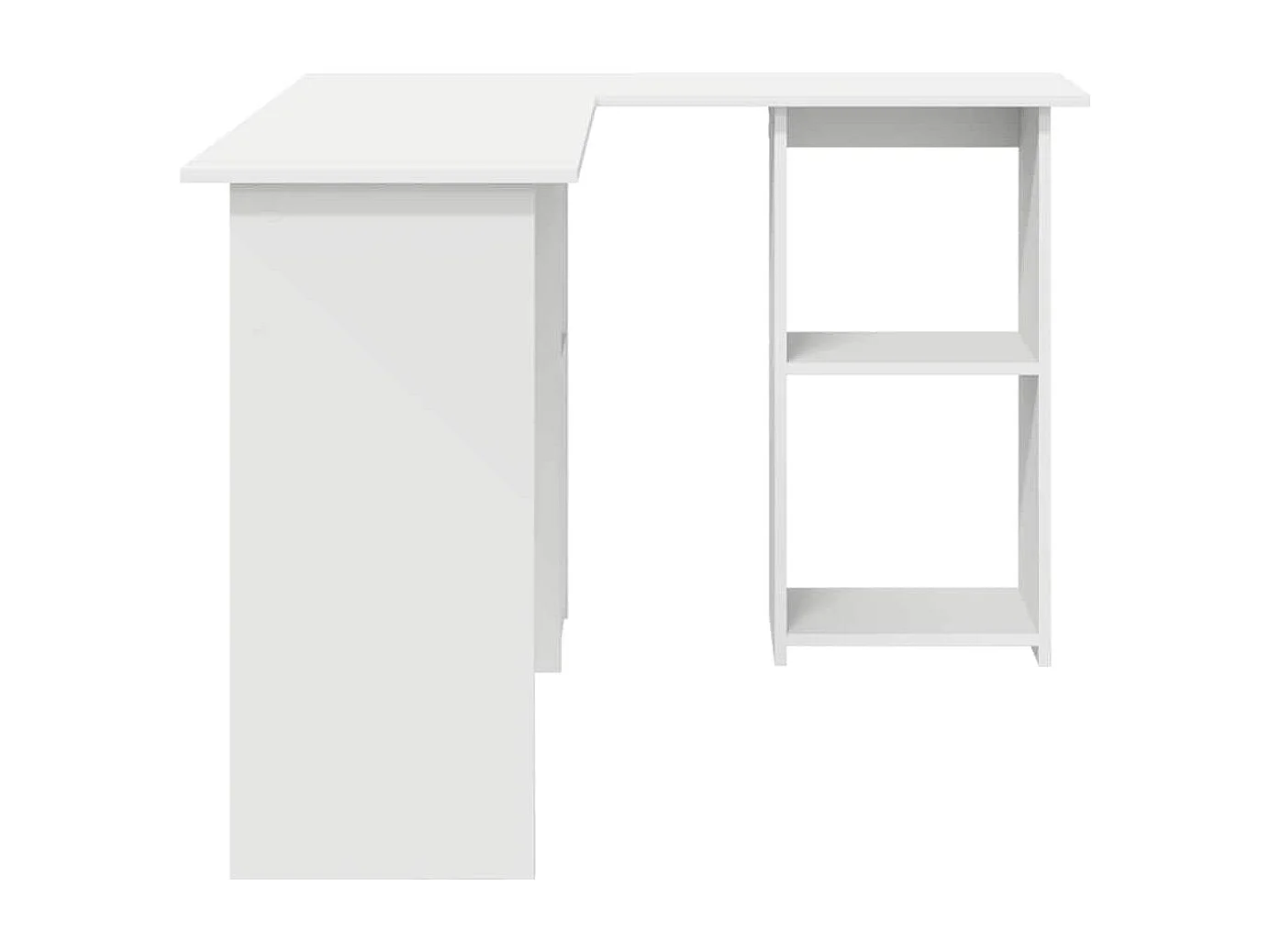 Bureau avec étagère Blanc 142 x 102 x 73 cm Bois d'ingénierie