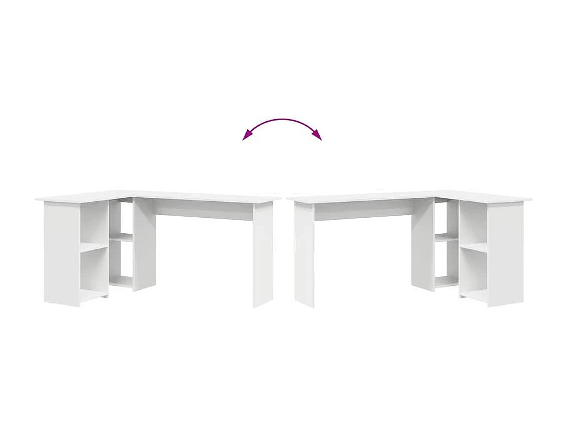 Bureau avec étagère Blanc 142 x 102 x 73 cm Bois d'ingénierie