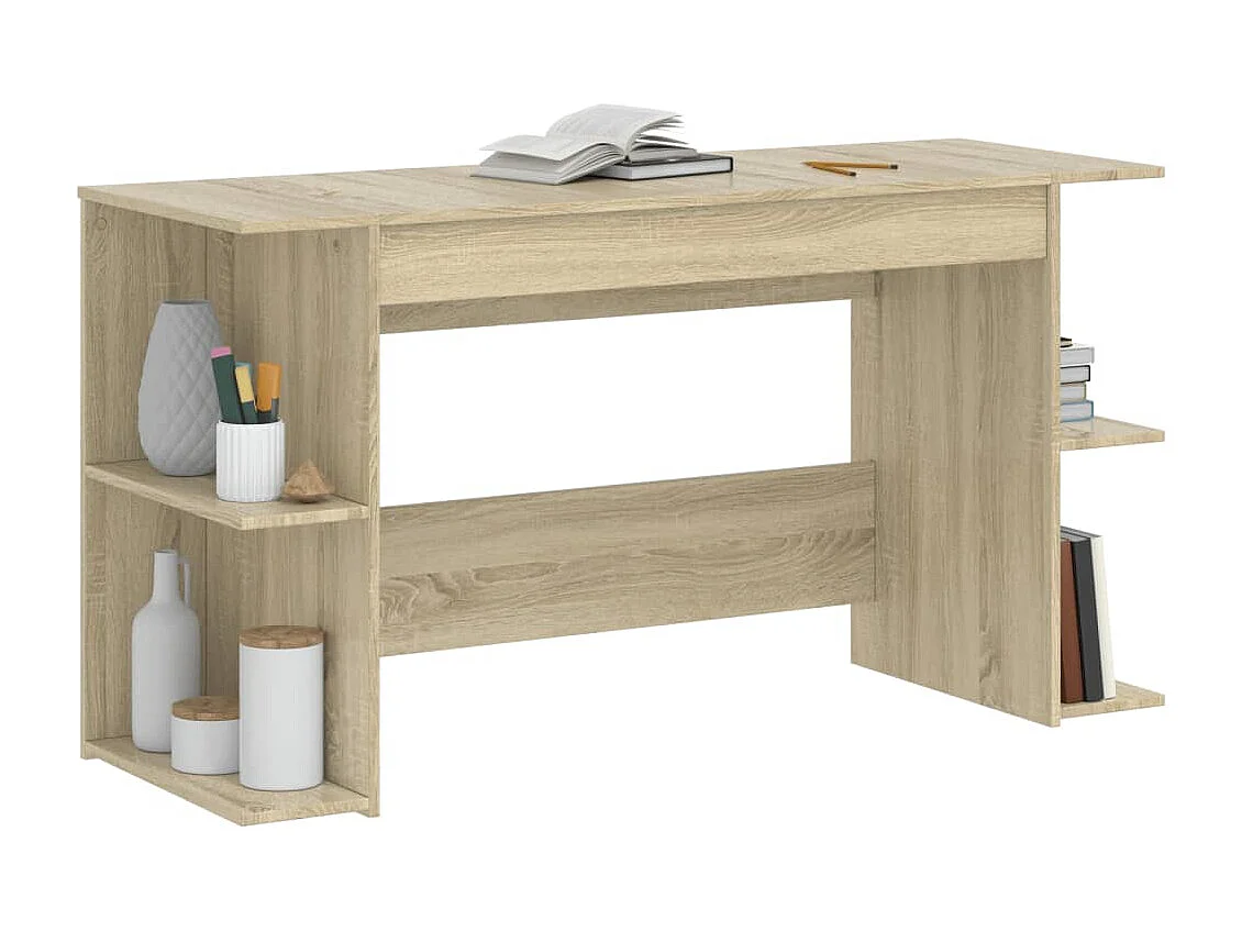Bureau chêne sonoma 140x50x75 cm bois d'ingénierie