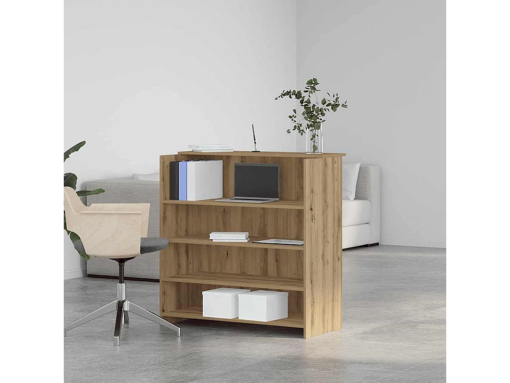 Bureau réception chêne artisanal 100x50x103,5cm bois ingénierie