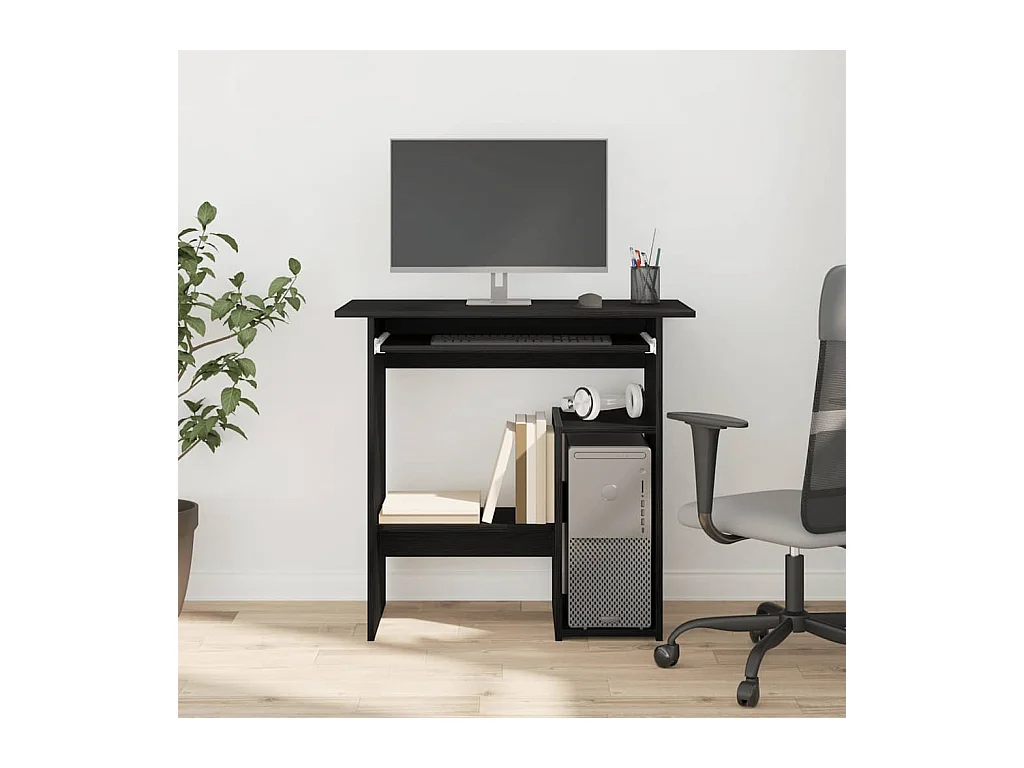 Bureau chêne noir 80x45x74 cm bois d'ingénierie