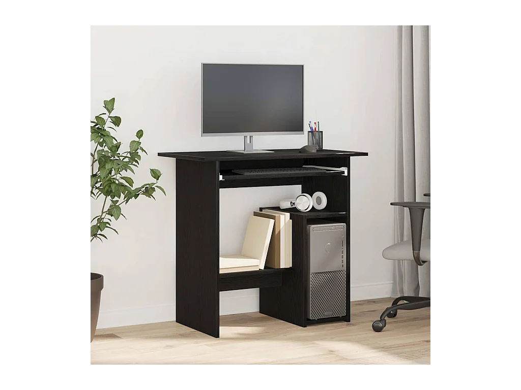 Escritorio roble negro 80x45x74 cm madera de ingeniería