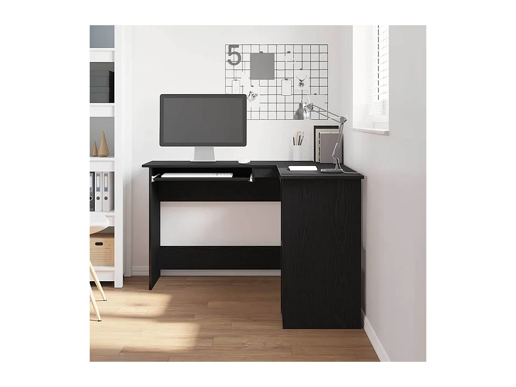 Bureau d'angle Chêne noir 120 x 140 x 75 cm Bois d'ingénierie