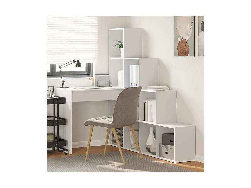 Bureau d'angle Blanc 101.5 x 149.5 x 149.5 cm Bois d'ingénierie