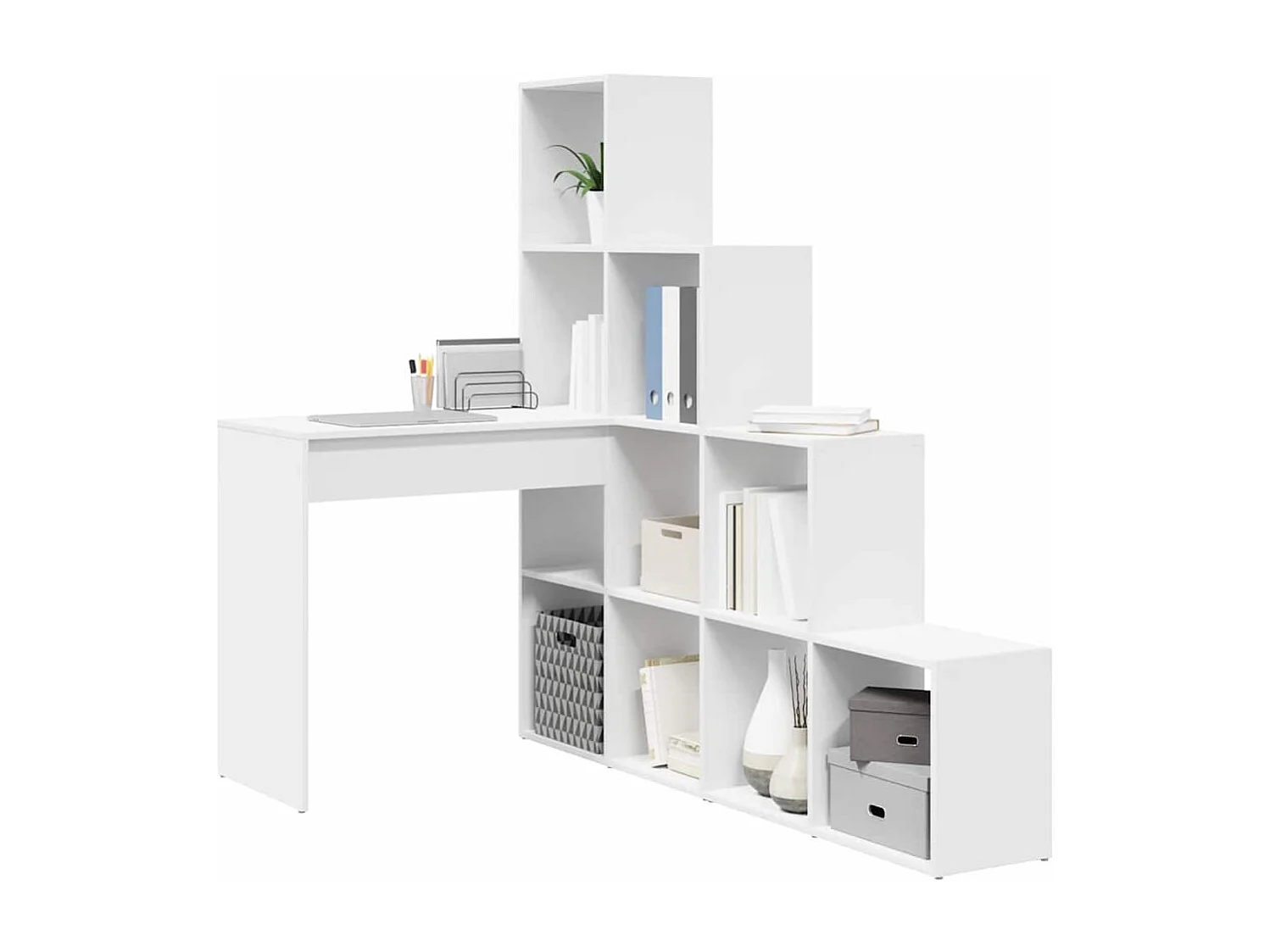 Bureau d'angle Blanc 101.5 x 149.5 x 149.5 cm Bois d'ingénierie