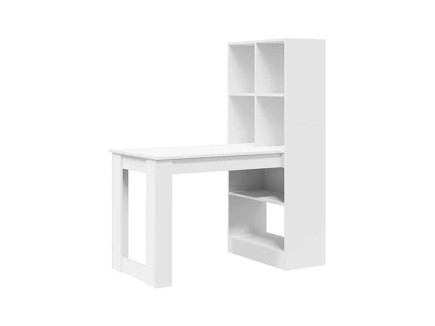 Bureau avec étagère Blanc 122 x 67 x 145 cm Bois d'ingénierie