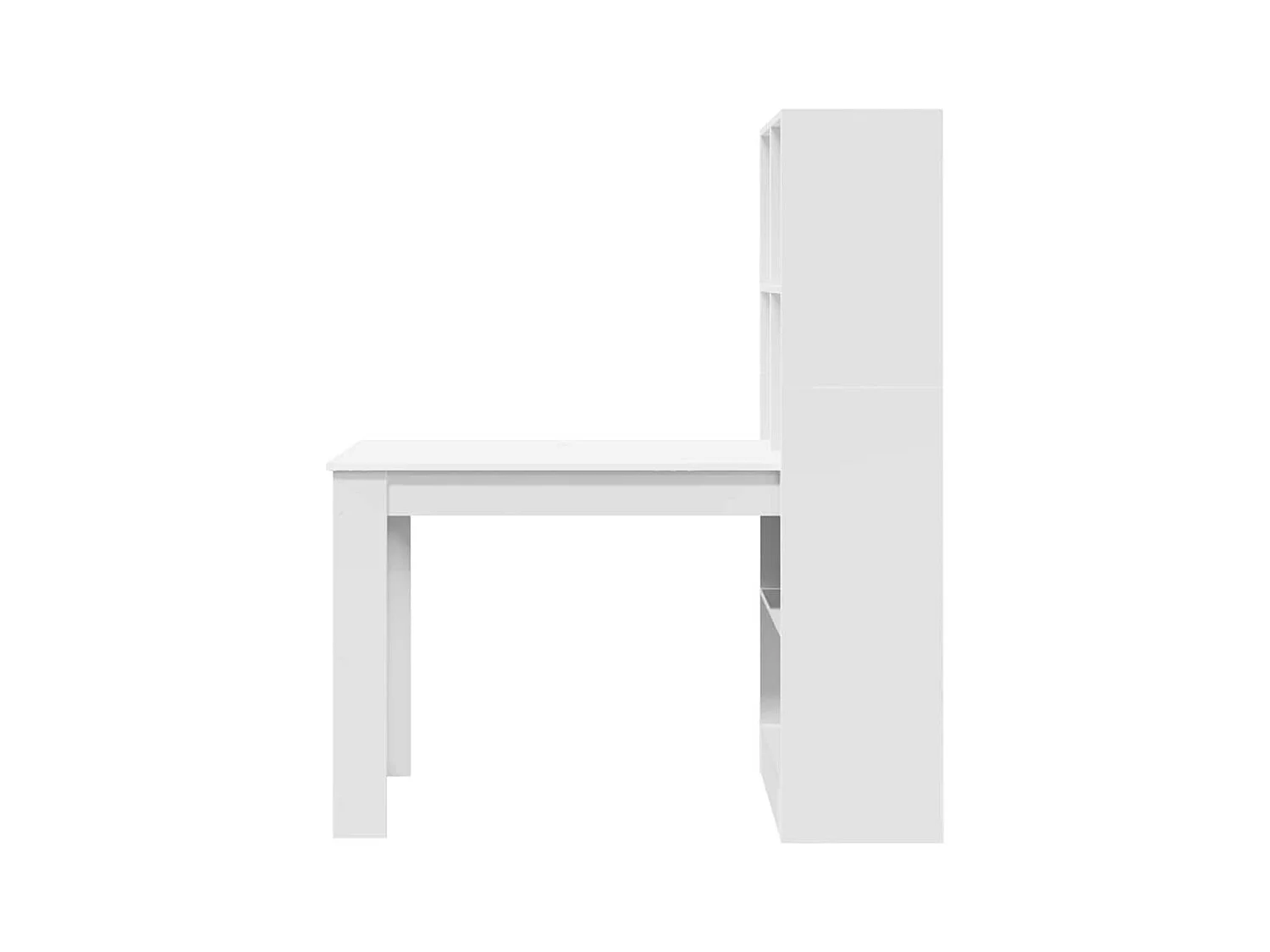 Bureau avec étagère Blanc 122 x 67 x 145 cm Bois d'ingénierie