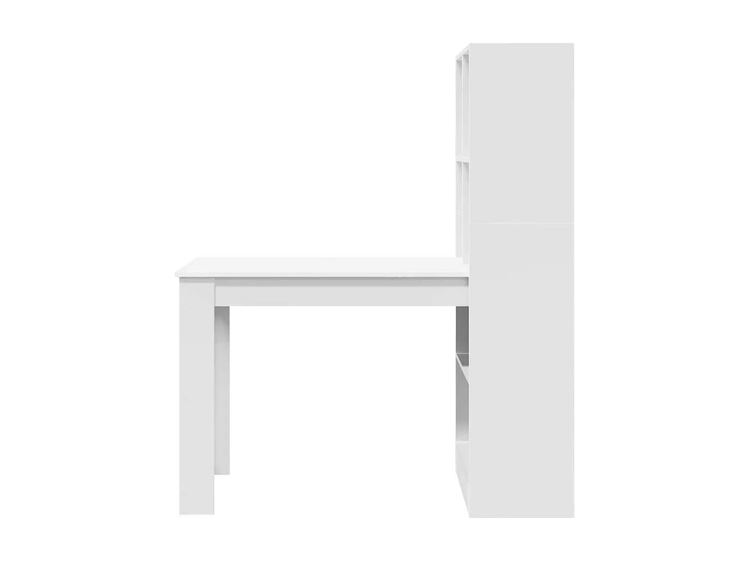 Mesa com prateleira Branco 122 x 67 x 145 cm Madeira processada