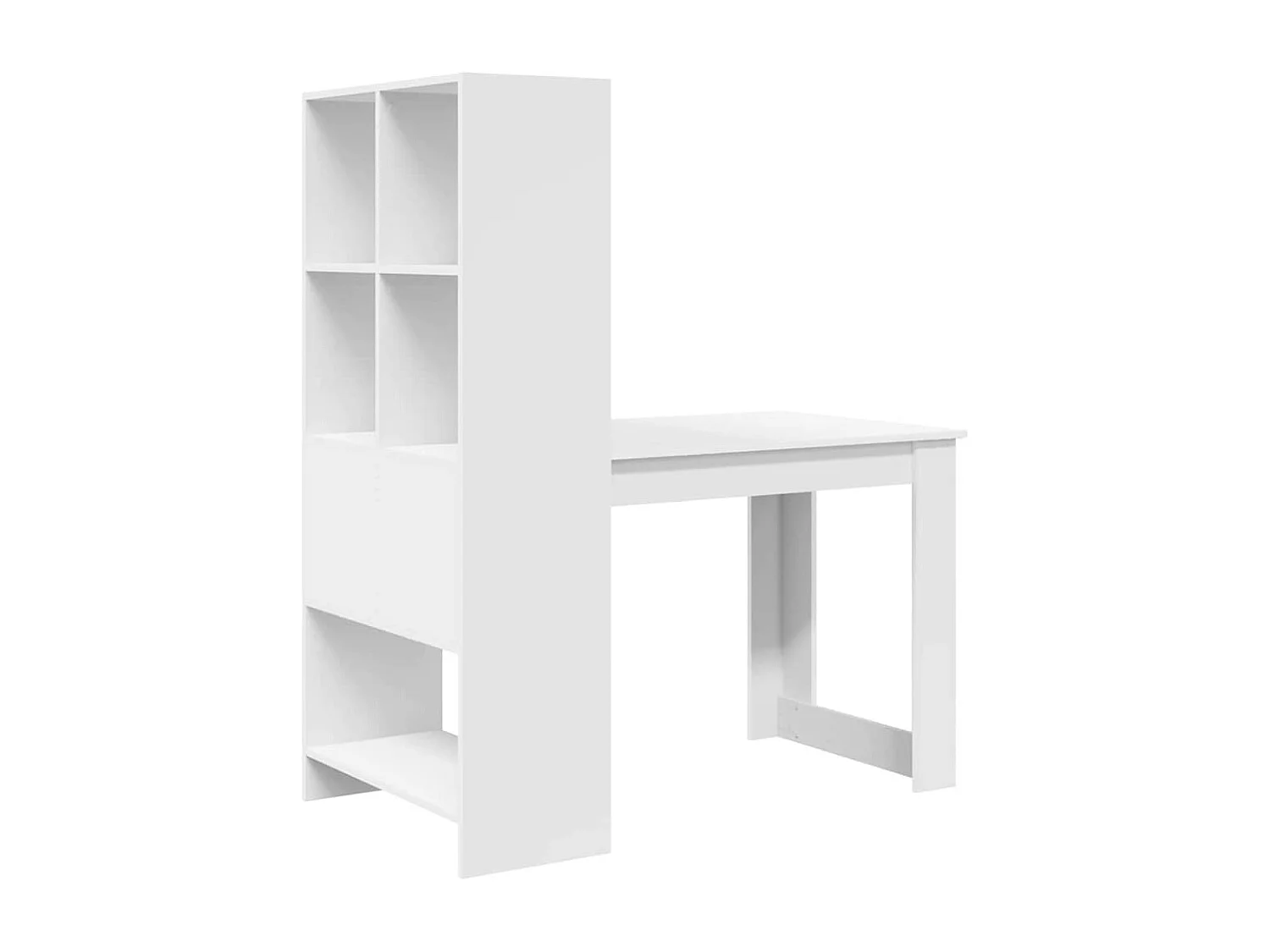 Mesa com prateleira Branco 122 x 67 x 145 cm Madeira processada