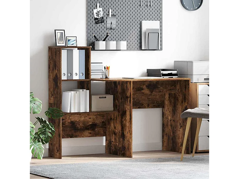 Bureau Chêne fumé 131,5 x 50 x 106,5 cm Bois d'ingénierie