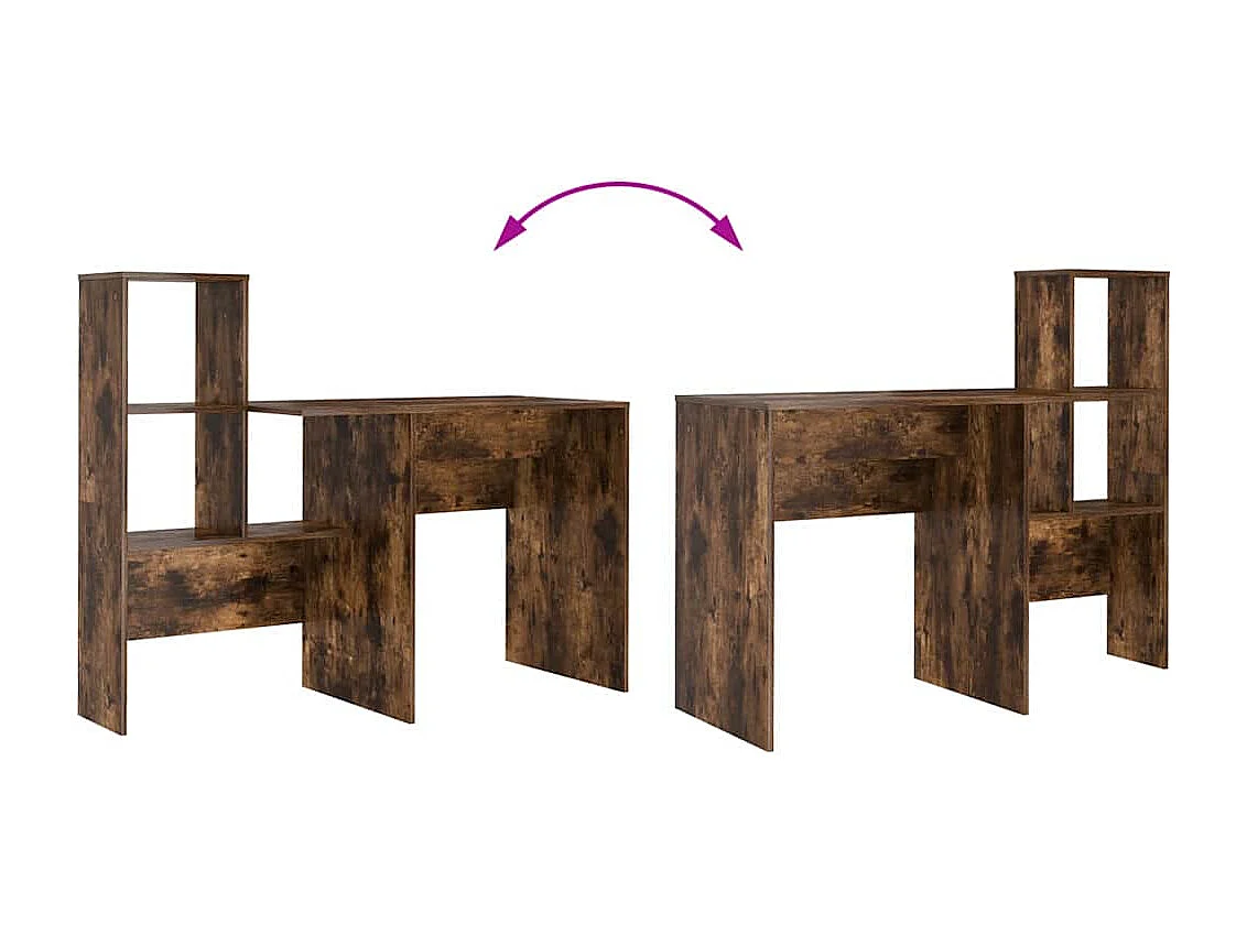 Bureau Chêne fumé 131,5 x 50 x 106,5 cm Bois d'ingénierie