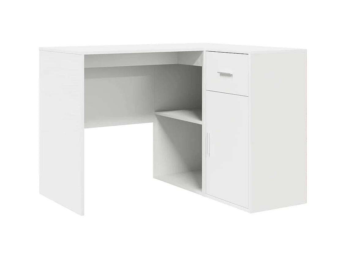 Bureau d'angle Blanc 102 x 50 x 75 cm Bois d'ingénierie