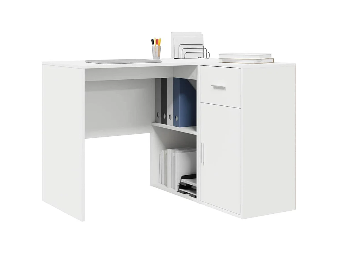 Bureau d'angle Blanc 102 x 50 x 75 cm Bois d'ingénierie