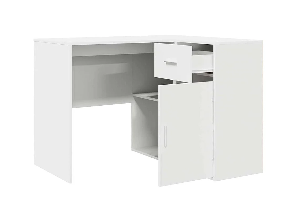 Bureau d'angle Blanc 102 x 50 x 75 cm Bois d'ingénierie