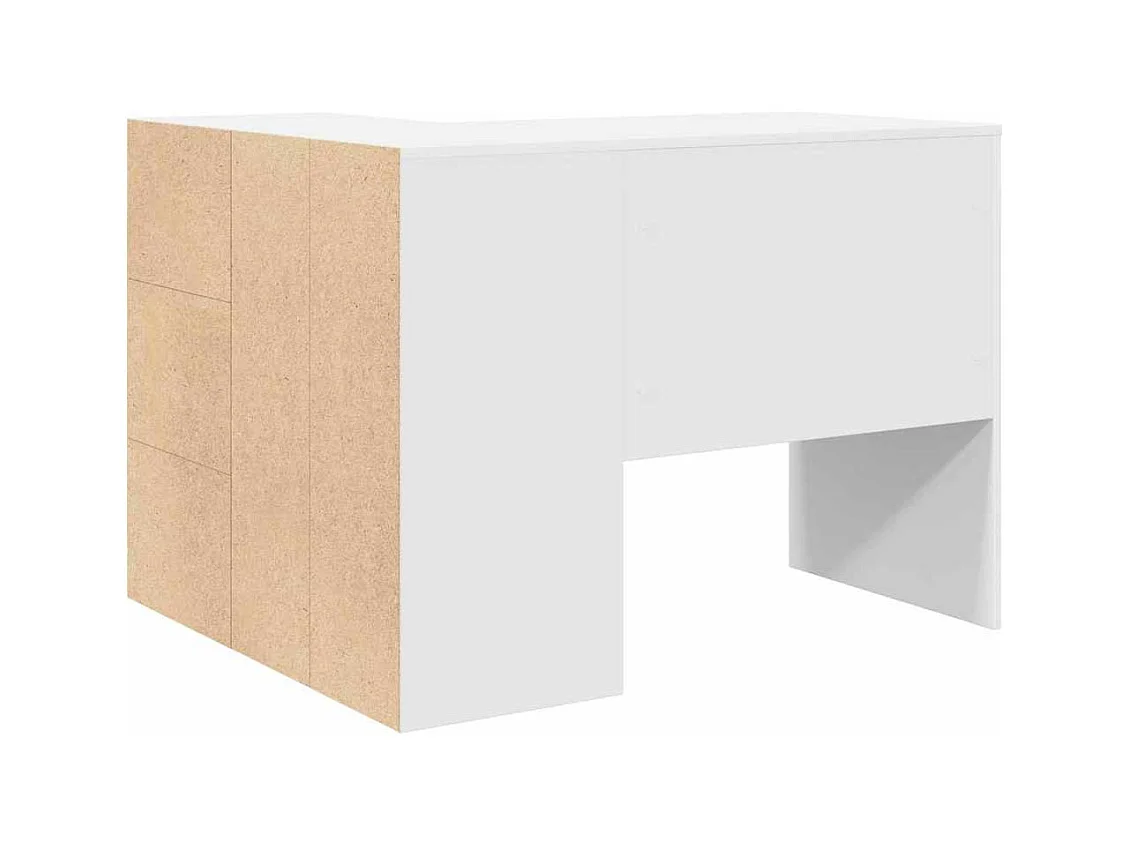 Bureau d'angle Blanc 102 x 50 x 75 cm Bois d'ingénierie