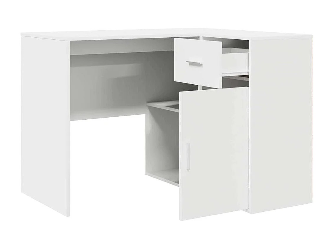 Bureau d'angle Blanc 102 x 50 x 75 cm Bois d'ingénierie