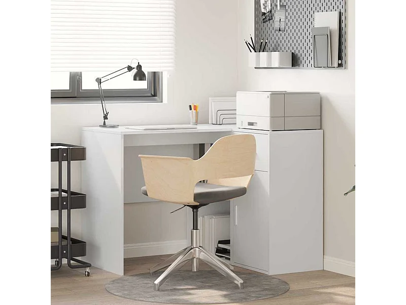 Bureau d'angle Blanc 102 x 50 x 75 cm Bois d'ingénierie
