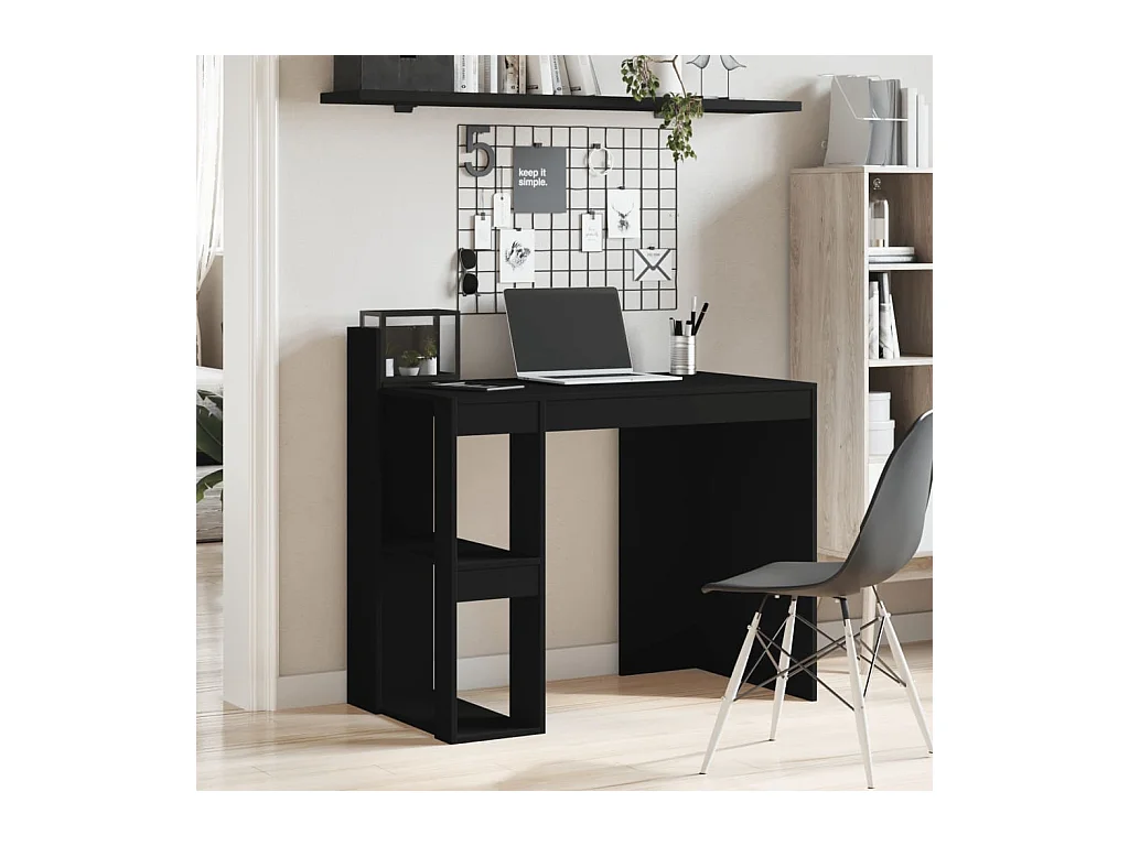 Bureau noir 103,5x56,5x94 cm bois d'ingénierie