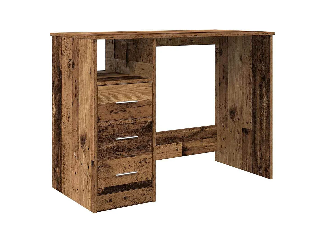 Bureau vieux bois 102x76x50 cm bois d'ingénierie