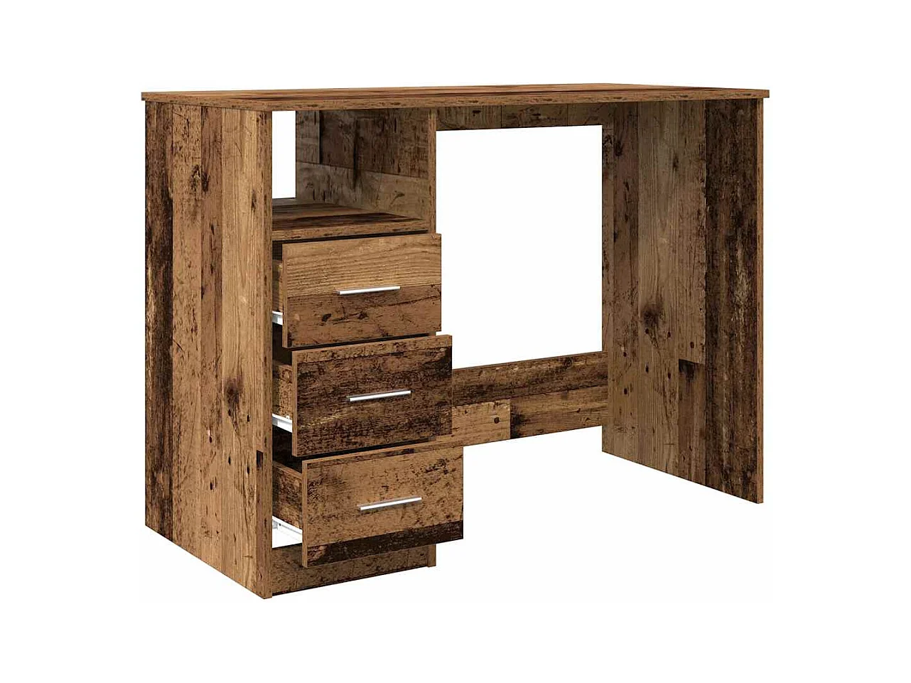 Bureau vieux bois 102x76x50 cm bois d'ingénierie