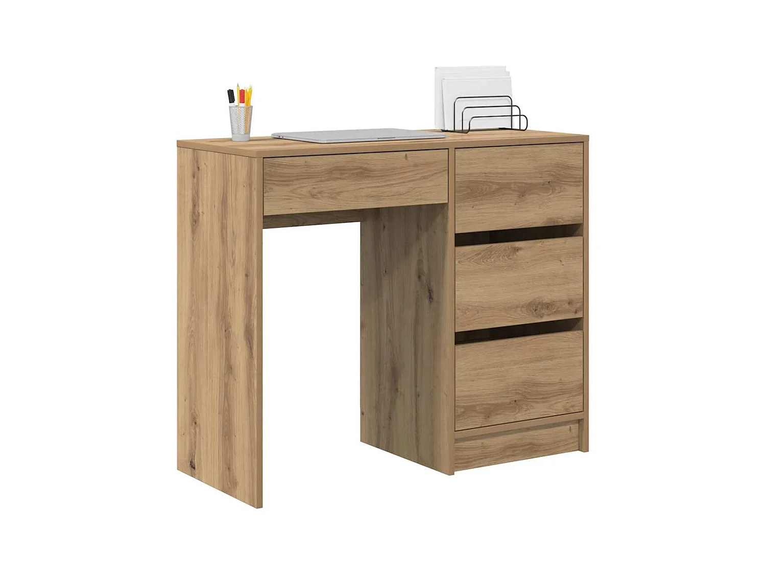Bureau chêne artisanal 90 x 37,5 x 75 cm Bois d'ingénierie