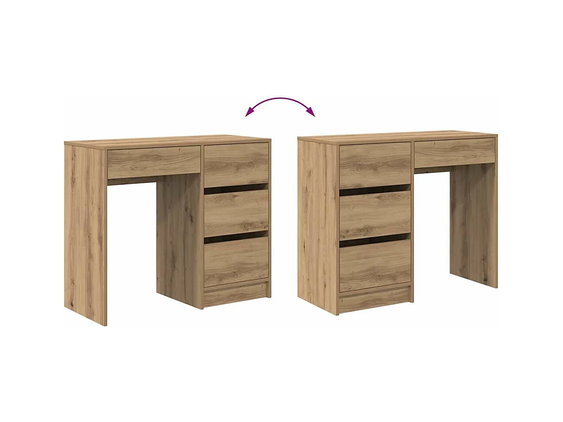 Bureau chêne artisanal 90 x 37,5 x 75 cm Bois d'ingénierie