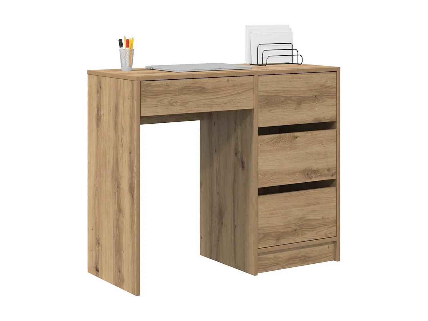 Bureau chêne artisanal 90 x 37,5 x 75 cm Bois d'ingénierie