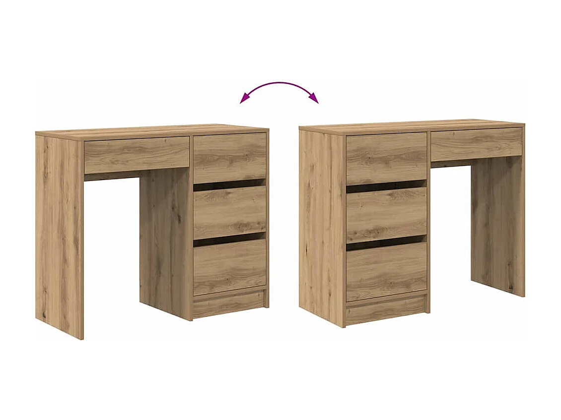 Bureau chêne artisanal 90 x 37,5 x 75 cm Bois d'ingénierie