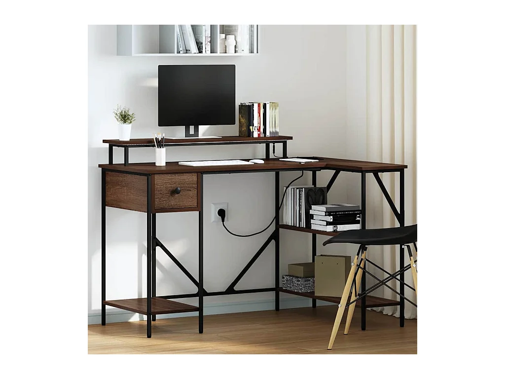 Bureau Chêne marron 120 x 79 x 86.5 cm Bois d'ingénierie