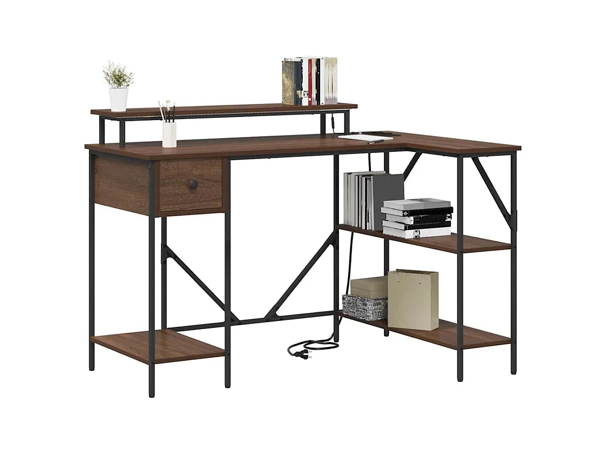 Bureau Chêne marron 120 x 79 x 86.5 cm Bois d'ingénierie