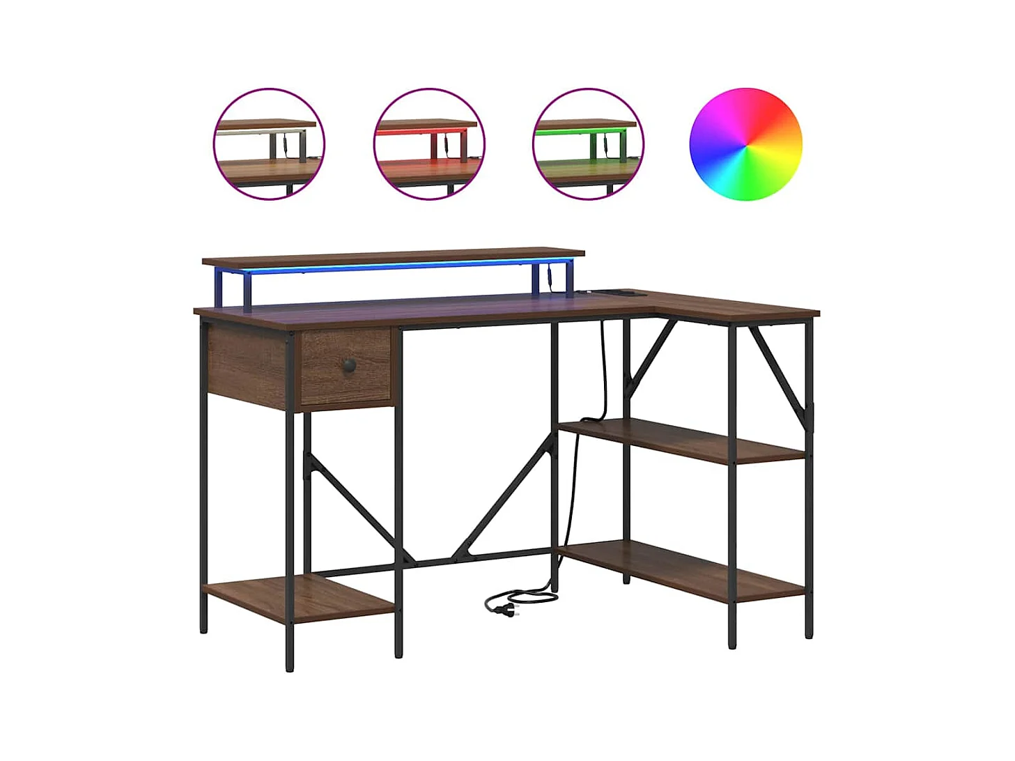 Bureau Chêne marron 120 x 79 x 86.5 cm Bois d'ingénierie