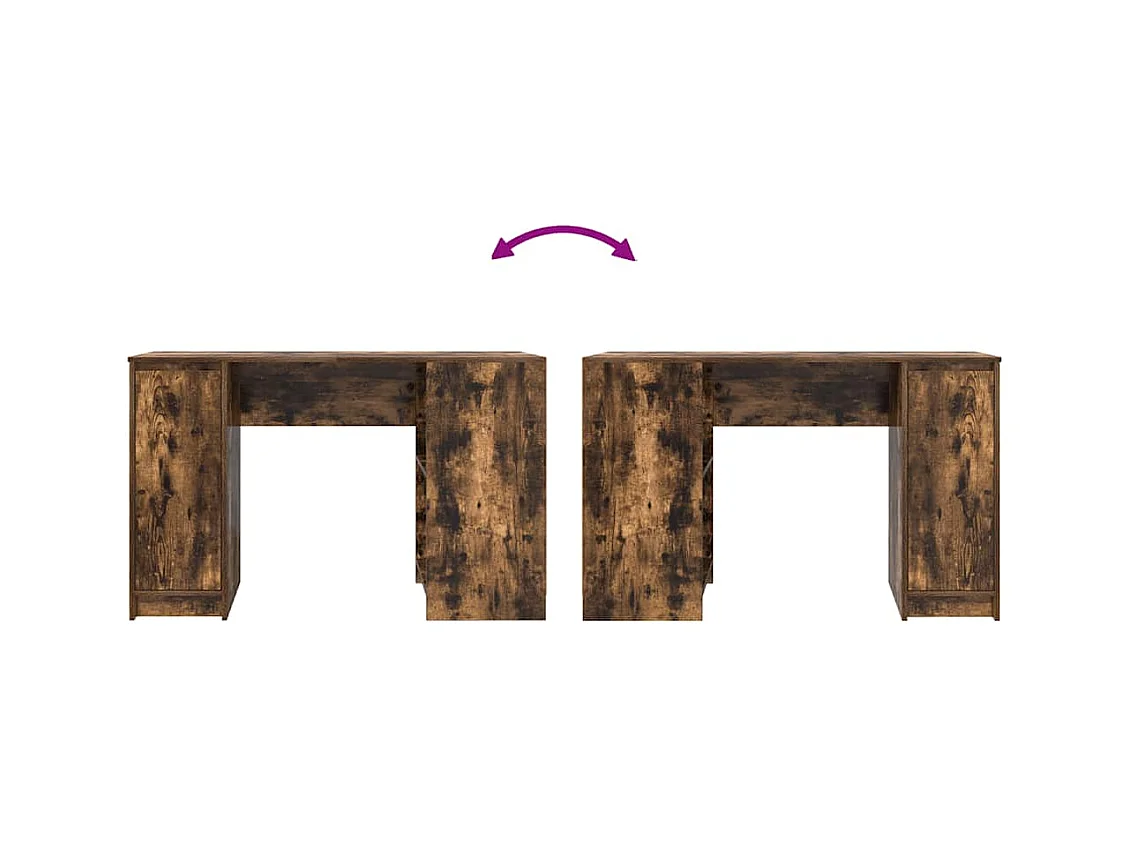 Bureau chêne fumé 120x42x76 cm bois d'ingénierie