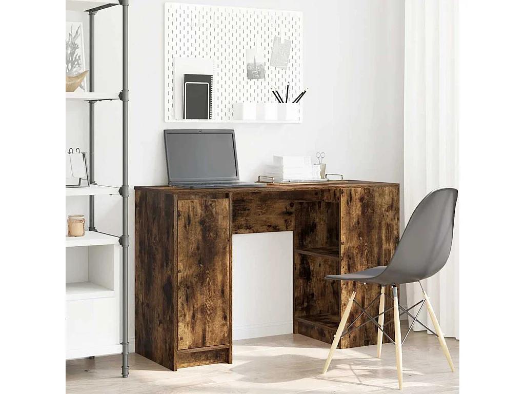 Bureau 120x42x76 cm spaanplaat gerookt eikenkleurig