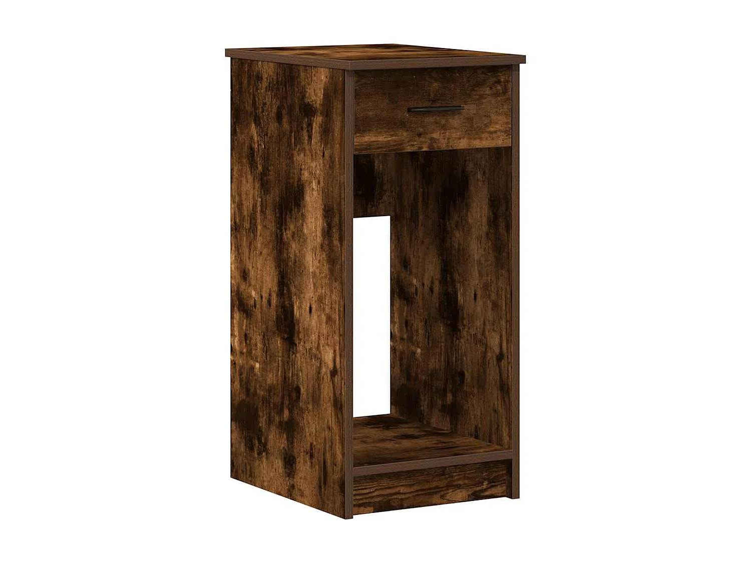 Support de tour d'ordinateur et tiroir chêne fumé 35x45x77 cm