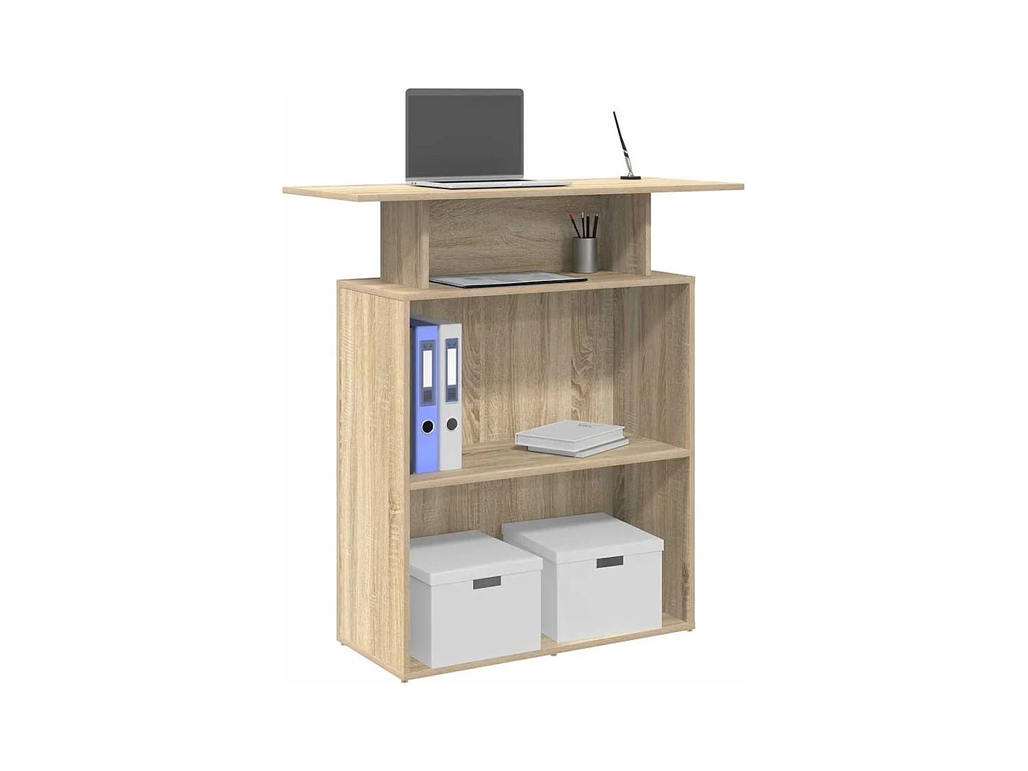 Bureau réception chêne sonoma 100x40x104 cm bois d'ingénierie