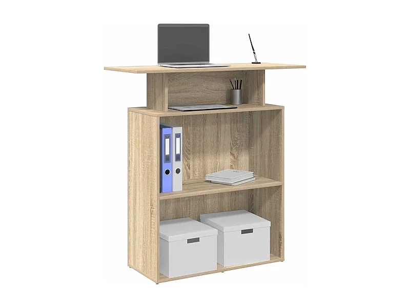 Bureau réception chêne sonoma 100x40x104 cm bois d'ingénierie