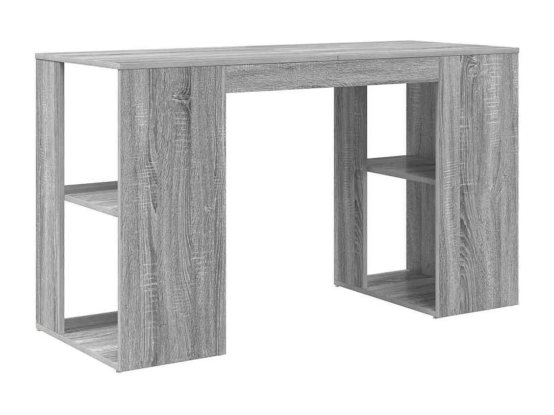 Bureau avec Rangement Gris Sonoma 130 x 50,5 x 75 cm