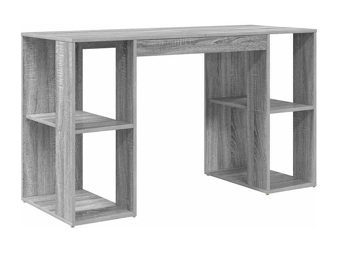 Bureau avec Rangement Gris Sonoma 130 x 50,5 x 75 cm