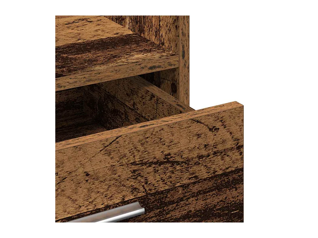 Podium avec roue Bois ancien 55 x 55 x 107 cm Bois d'ingénierie